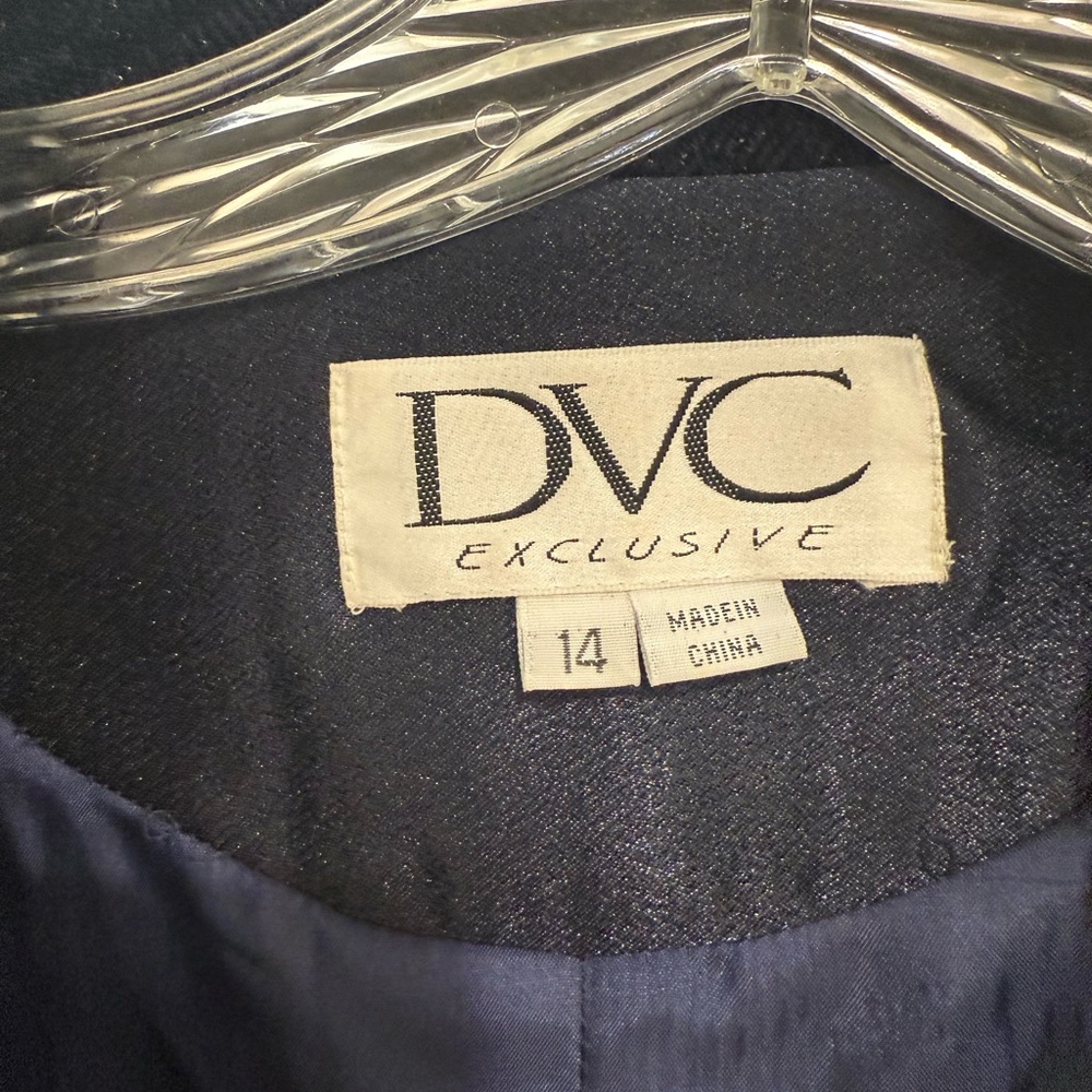 💥HP 💥 DVC Women's Navy Blazer with Fur Accents size 14 - Picture 5 of 10